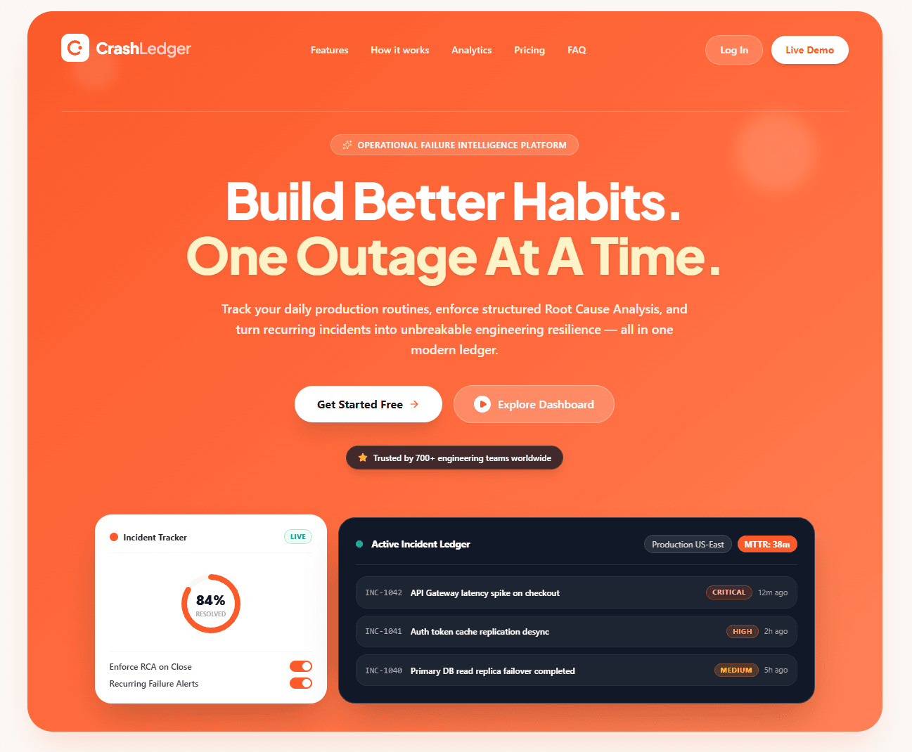 CrashLedger live interface