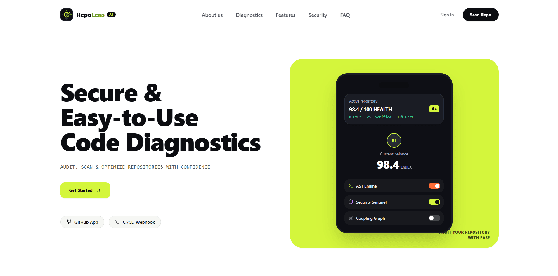 RepoLens live interface